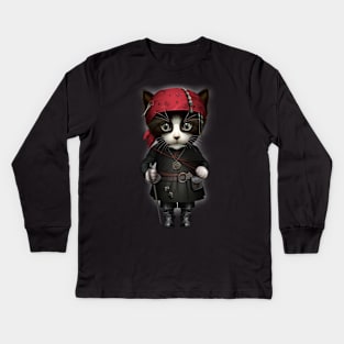 PIRATE CAT Kids Long Sleeve T-Shirt